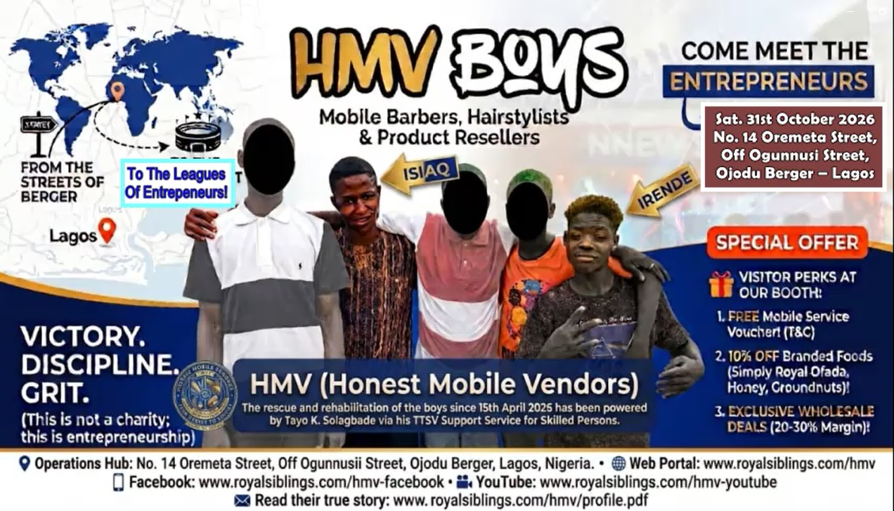 Official Open Demonstration: Saturday October 31, 2026 @Ojodu-Berger | 🚀 The HMV Boys’ Movement: Commercial Power, Not Charity
